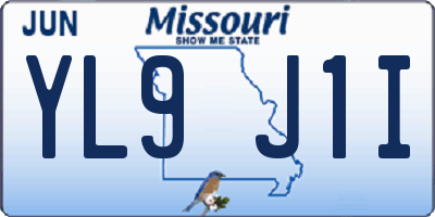 MO license plate YL9J1I