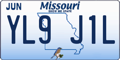 MO license plate YL9J1L