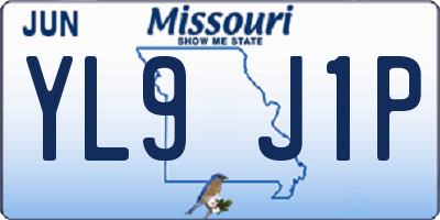MO license plate YL9J1P