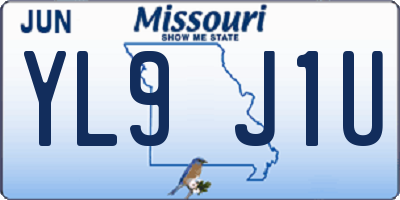 MO license plate YL9J1U