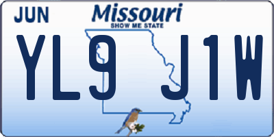 MO license plate YL9J1W