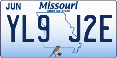 MO license plate YL9J2E