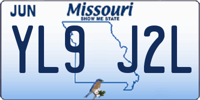MO license plate YL9J2L
