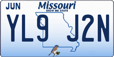 MO license plate YL9J2N