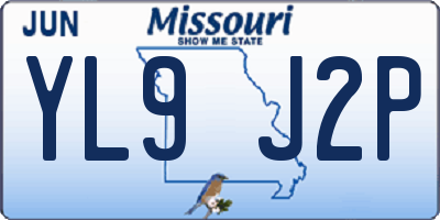 MO license plate YL9J2P