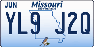 MO license plate YL9J2Q