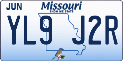 MO license plate YL9J2R