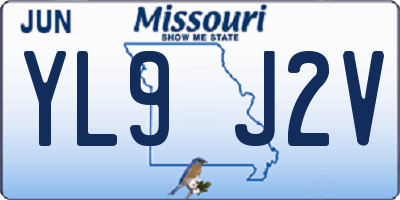 MO license plate YL9J2V