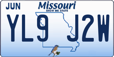 MO license plate YL9J2W