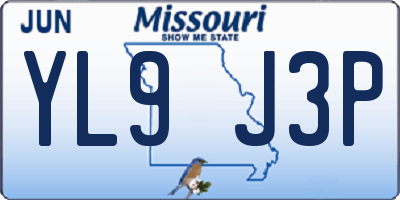 MO license plate YL9J3P