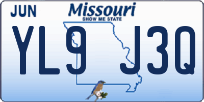 MO license plate YL9J3Q