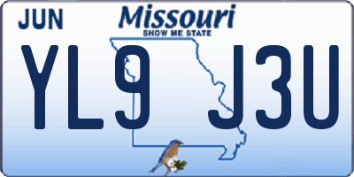 MO license plate YL9J3U