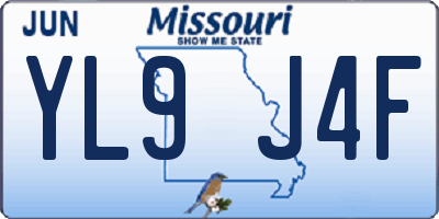 MO license plate YL9J4F