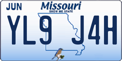 MO license plate YL9J4H