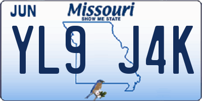 MO license plate YL9J4K