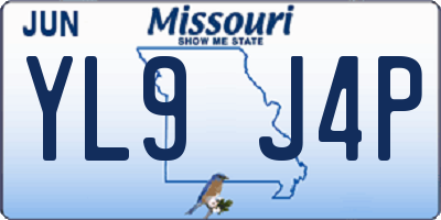 MO license plate YL9J4P