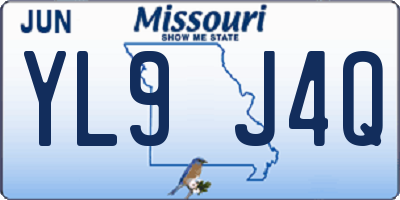 MO license plate YL9J4Q
