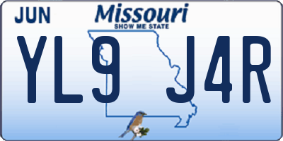 MO license plate YL9J4R