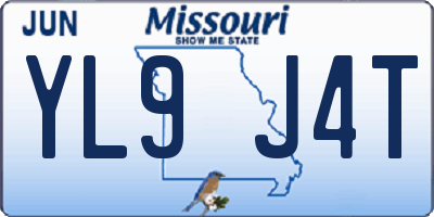 MO license plate YL9J4T