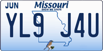 MO license plate YL9J4U