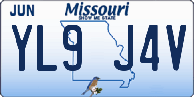 MO license plate YL9J4V