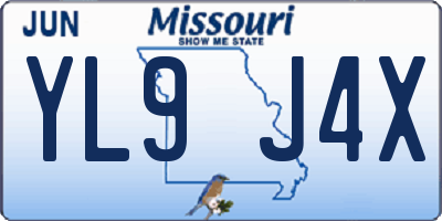 MO license plate YL9J4X