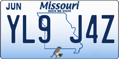 MO license plate YL9J4Z
