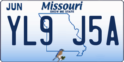 MO license plate YL9J5A