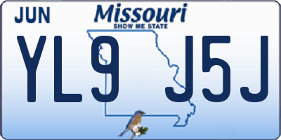 MO license plate YL9J5J