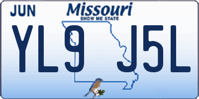 MO license plate YL9J5L