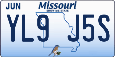 MO license plate YL9J5S