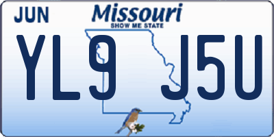 MO license plate YL9J5U