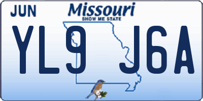 MO license plate YL9J6A