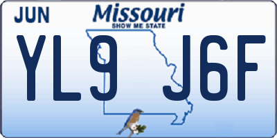 MO license plate YL9J6F