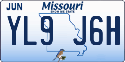 MO license plate YL9J6H