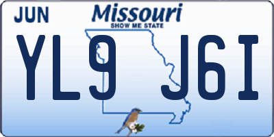 MO license plate YL9J6I