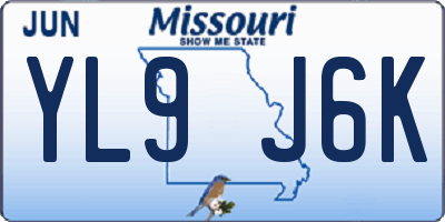 MO license plate YL9J6K