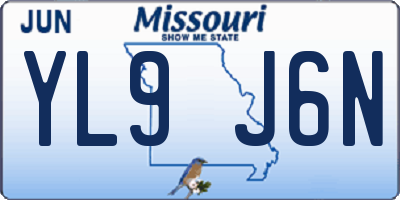 MO license plate YL9J6N
