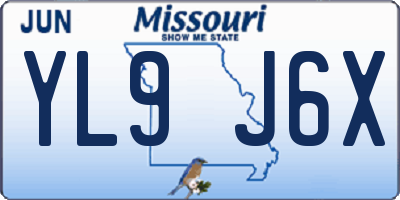 MO license plate YL9J6X