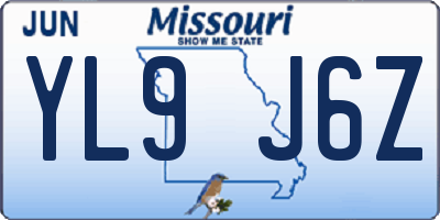 MO license plate YL9J6Z