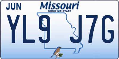 MO license plate YL9J7G