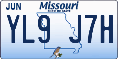 MO license plate YL9J7H