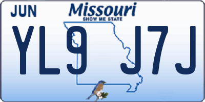 MO license plate YL9J7J