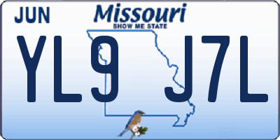 MO license plate YL9J7L