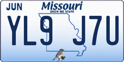MO license plate YL9J7U