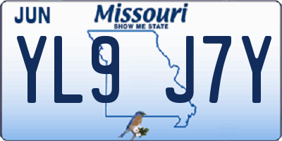 MO license plate YL9J7Y