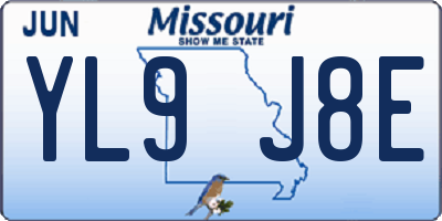 MO license plate YL9J8E