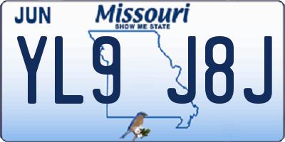MO license plate YL9J8J