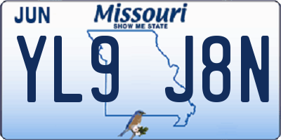 MO license plate YL9J8N