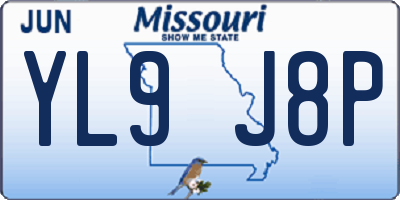 MO license plate YL9J8P